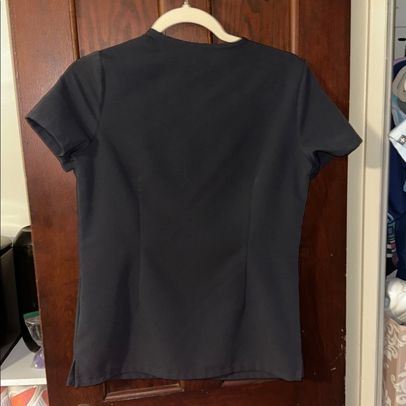 Figs Charcoal Short Sleeve V-Neck Top - Picture 7 of 10
